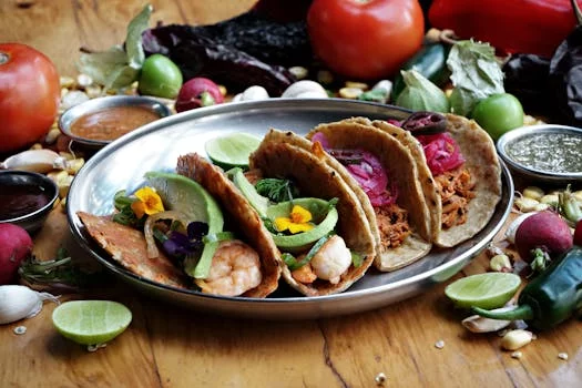 spicy shrimp tacos with mango salsa