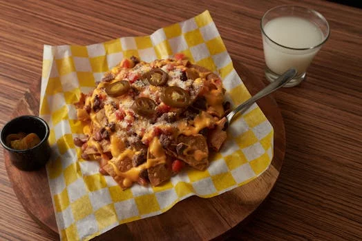 cheesy nachos with jalapenos melted cheese